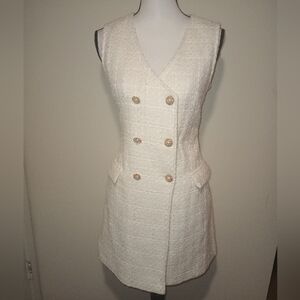 Zara Cream Double-Breasted Vest